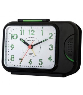 Alarm Clock Black Loud Bell Snooze Backlight Luminous Hands 100x140x58mm