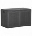 vidaXL Garden Storage Box 180L Black PP Rattan