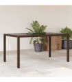 vidaXL Garden Table with Glass Top Brown 150x90x75 cm Poly Rattan