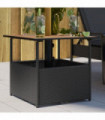 vidaXL Garden Table with Parasol Hole Black 55x55x46.5 cm Poly Rattan