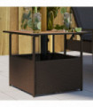 vidaXL Garden Table with Parasol Hole Brown 55x55x46.5 cm Poly Rattan