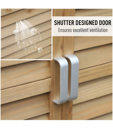 Garden Storage Unit Solid Fir Wood Garage Organisation Sturdy Cabinet Outdoor