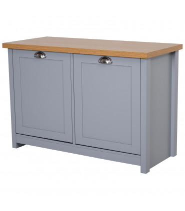 MDF Rustic 4-Compartment Storage Cabinet Grey 89.5 cm x 39.5 cm x 60 cm