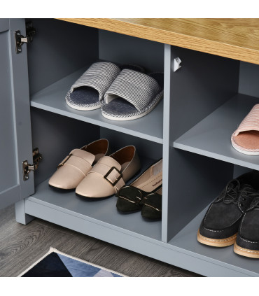 MDF Rustic 4-Compartment Storage Cabinet Grey 89.5 cm x 39.5 cm x 60 cm