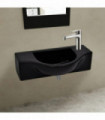 Ceramic Bathroom Sink Basin with Faucet Hole Black