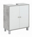 kleankin Bathroom Pedestal Under Sink Cabinet with Storage Shelf Double Door