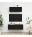 vidaXL 2 Piece TV Cabinet Set Black Engineered Wood