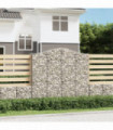 vidaXL Arched Gabion Baskets 2 pcs 200x50x180/200 cm Galvanised Iron