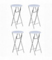 vidaXL Bar Tables 4 pcs with MDF Tabletop White