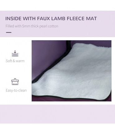 Mesh Purple 60cm Foldable Pet Carrier Cat Bag w/ Cushion for Miniature Dogs