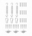 vidaXL 9 Piece Sunshade Sail Accessory Set Stainless Steel