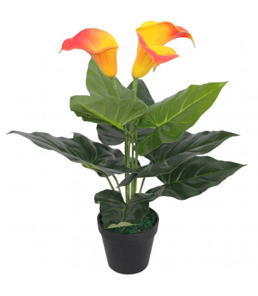 Artificial Calla Lily Plant with Pot 45 cm Red and Yellow