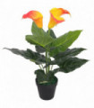 Artificial Calla Lily Plant with Pot 45 cm Red and Yellow