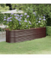 Garden Planter Powder-coated Steel 296x80x68 cm Brown