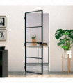 Interior Door Black 83x201.5 cm Tempered Glass&Aluminium