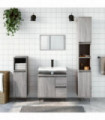 vidaXL 3 Piece Bathroom Furniture Set Grey Sonoma Engineered Wood