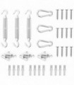 vidaXL 9 Piece Sunshade Sail Accessory Set Stainless Steel