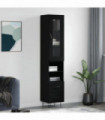 vidaXL Highboard Black 34.5x34x180 cm Engineered Wood