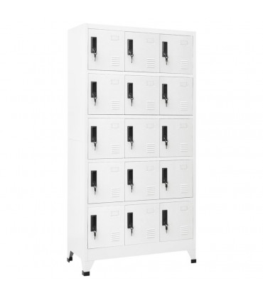 Locker Cabinet White 90x40x180 cm Steel