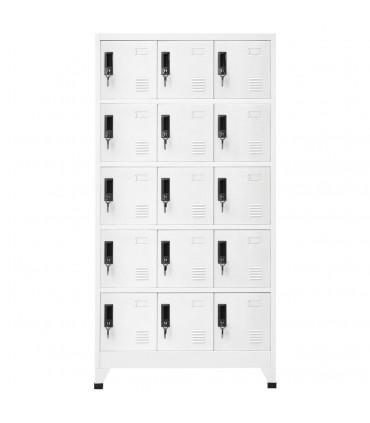 Locker Cabinet White 90x40x180 cm Steel