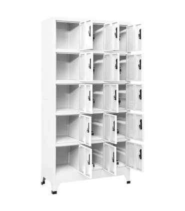 Locker Cabinet White 90x40x180 cm Steel