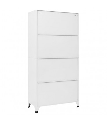 Locker Cabinet White 90x40x180 cm Steel