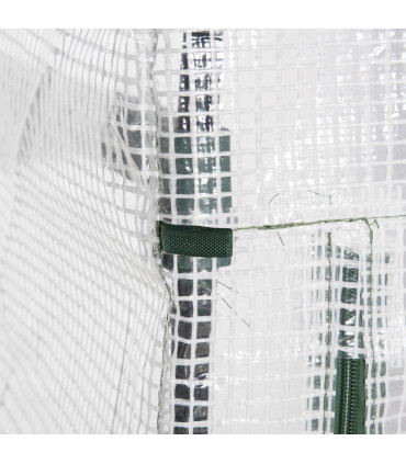 Greenhouse 4 Tier Mini, Portable Steel Frame, PE Cover, 160x69x50cm, White