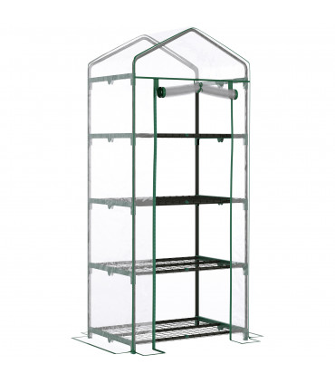 Greenhouse 4 Tiers Mini Portable Metal Frame Transparent 160x70x50cm