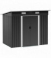 6.8 x 4.3ft Outdoor Garden Storage Shed, Tool Storage Box Black 6.8x4.3ft