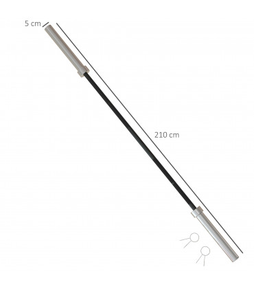 Barbell Bar for 2"/5cm Weight Plates, Home Gym Weight Lifting Bar, 210cm, 20kg