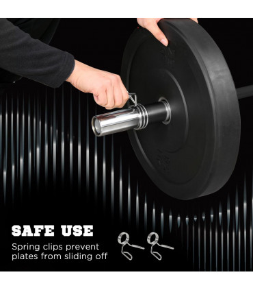 Barbell Bar for 2"/5cm Weight Plates, Home Gym Weight Lifting Bar, 210cm, 20kg