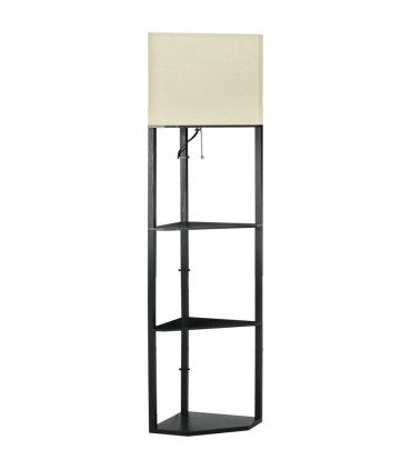Floor Lamp with Shelves, Modern Standing Lamps for Living Room Bedroom, Black