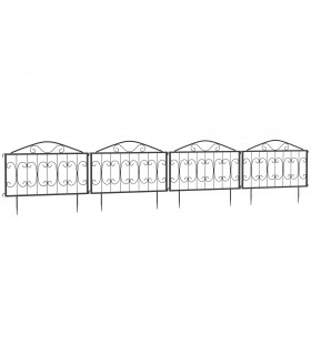Decorative Garden Fencing 4PCs Metal Border Edging