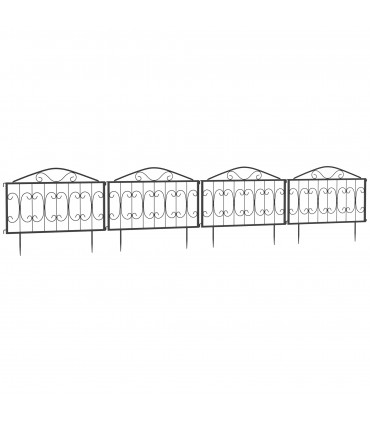 Decorative Garden Fencing 4PCs Metal Border Edging