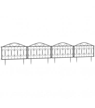 Decorative Garden Fencing 4PCs Metal Border Edging