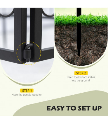 Decorative Garden Fencing 4PCs Metal Border Edging