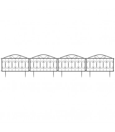 Decorative Garden Fencing 4PCs Metal Border Edging