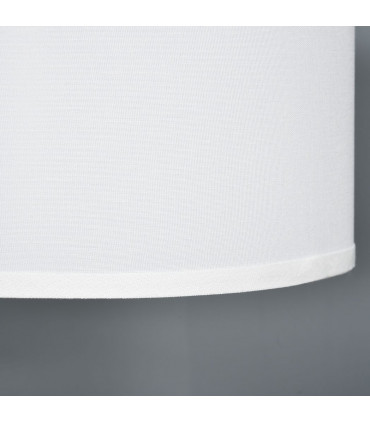 Floor Lamp with Linen Lampshade Round Base for Living Room Bedroom - White