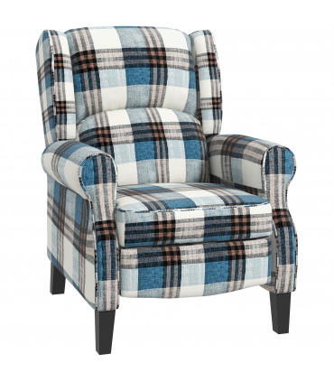 HOMCOM Recliner Chair for Living Room Wingback Chair with Padded Armrest Blue