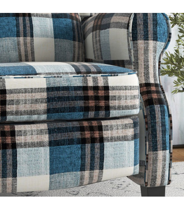 HOMCOM Recliner Chair for Living Room Wingback Chair with Padded Armrest Blue