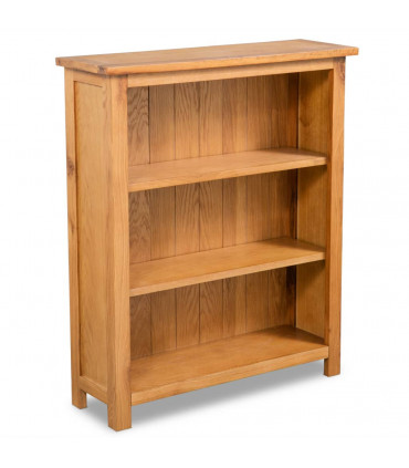 3-Tier Bookcase 70x22.5x82 cm Solid Oak Wood