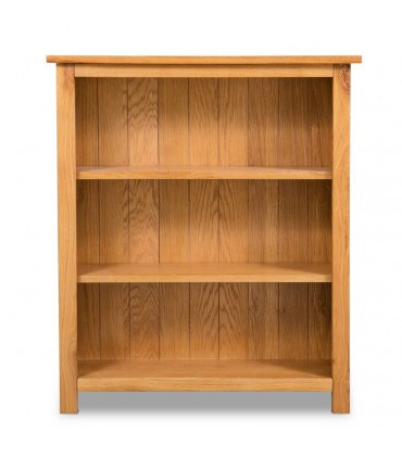 3-Tier Bookcase 70x22.5x82 cm Solid Oak Wood
