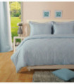 Duvet Cover Set Blue Double 400 TC Cotton Rich Paisley Print Soft Comfortable