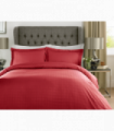 Bed Linens & Sets 100% Cotton Red King 400TC Satin Stripe Check Duvet Set