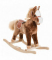 Kids Rocking Horse Wooden Plush Children Ride On Toy Rocker Baby Gift HOMCOM