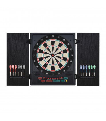 Electronic Dartboard with LED Digital Score Board 27Games Storage Cabinet