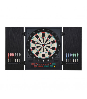 Electronic Dartboard with LED Digital Score Board 27Games Storage Cabinet