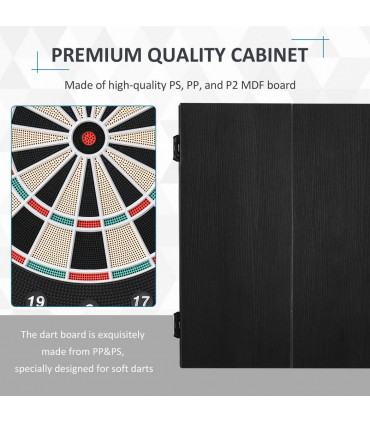 Electronic Dartboard with LED Digital Score Board 27Games Storage Cabinet