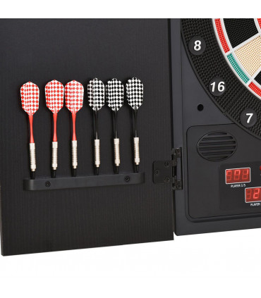 Electronic Dartboard with LED Digital Score Board 27Games Storage Cabinet