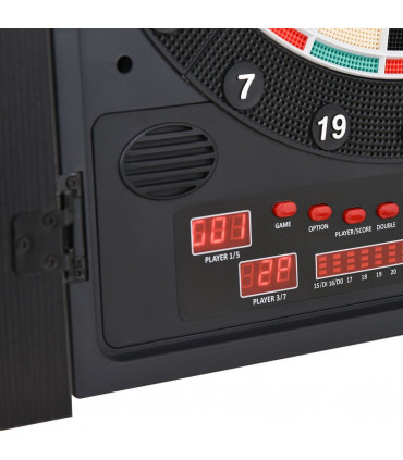Electronic Dartboard with LED Digital Score Board 27Games Storage Cabinet